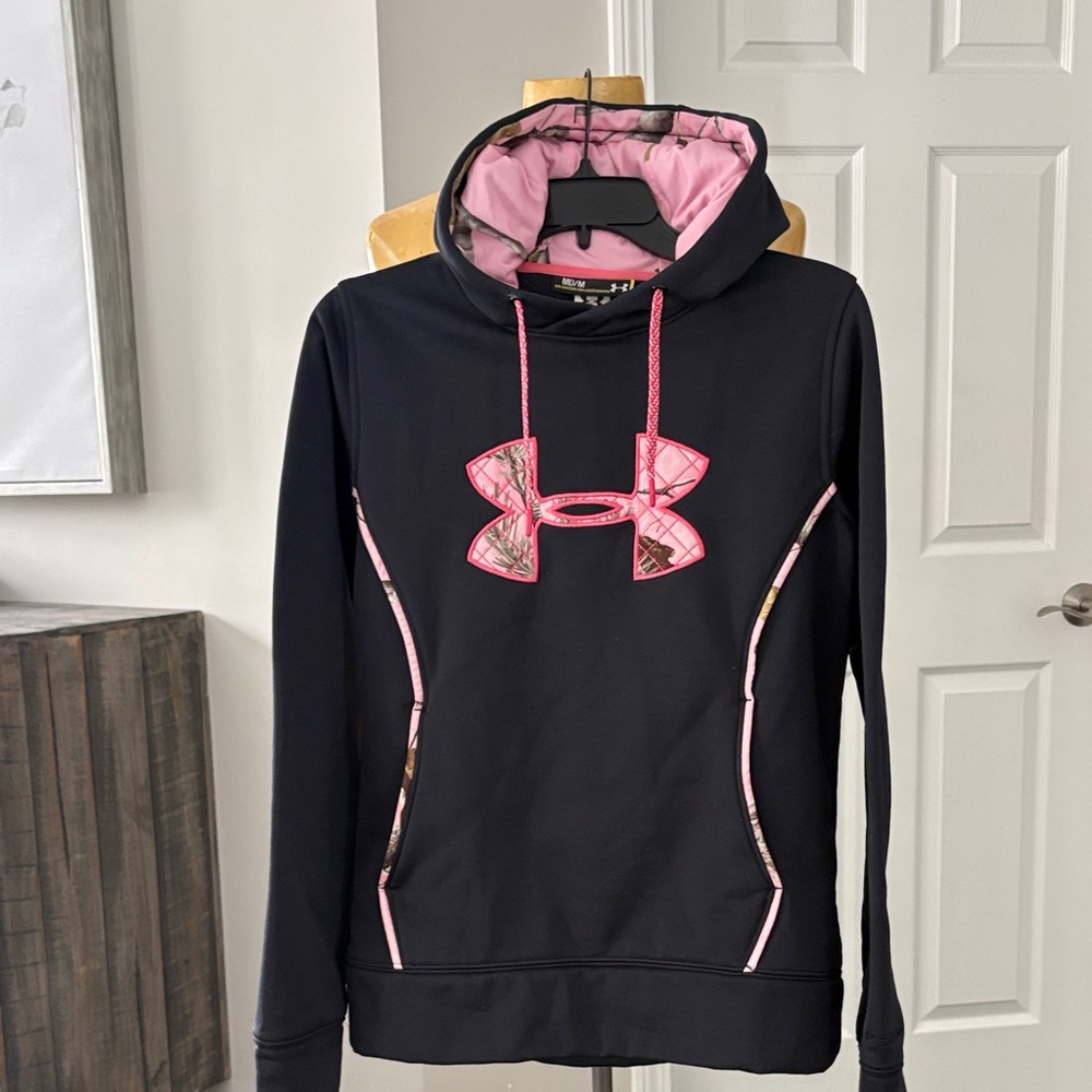 Under Armour Black and Pink Hoodie